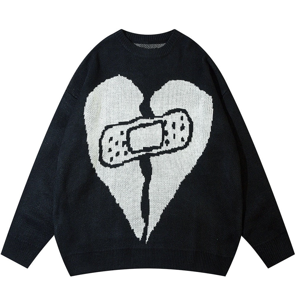 Red Heart Unisex Men Women Graphic Streetwear Sweater