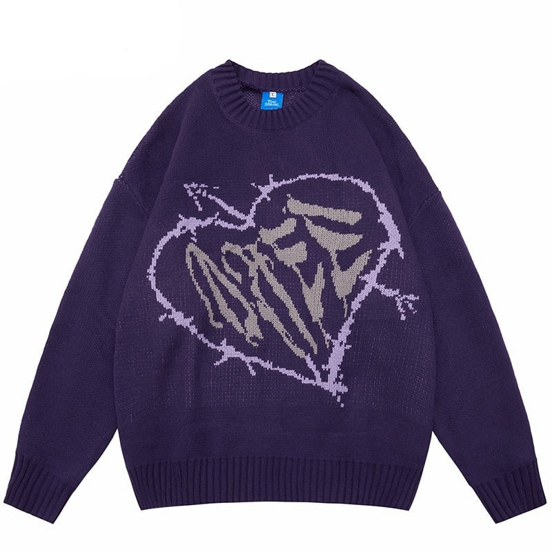 Purple graphic online sweater