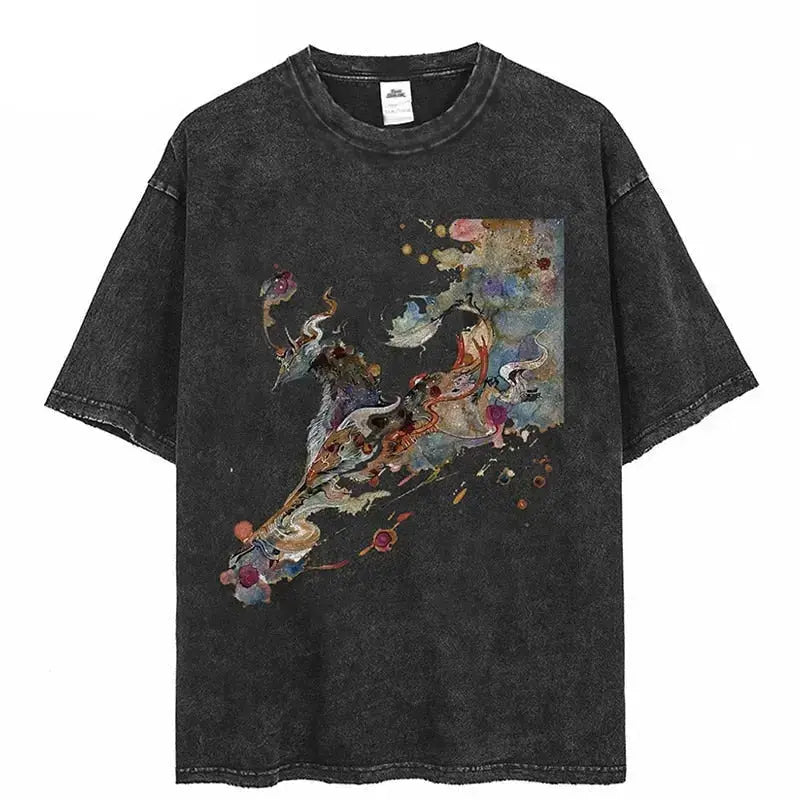 "Memories in Waves" Unisex Men Women Streetwear Graphic T-Shirt Daulet Apparel
