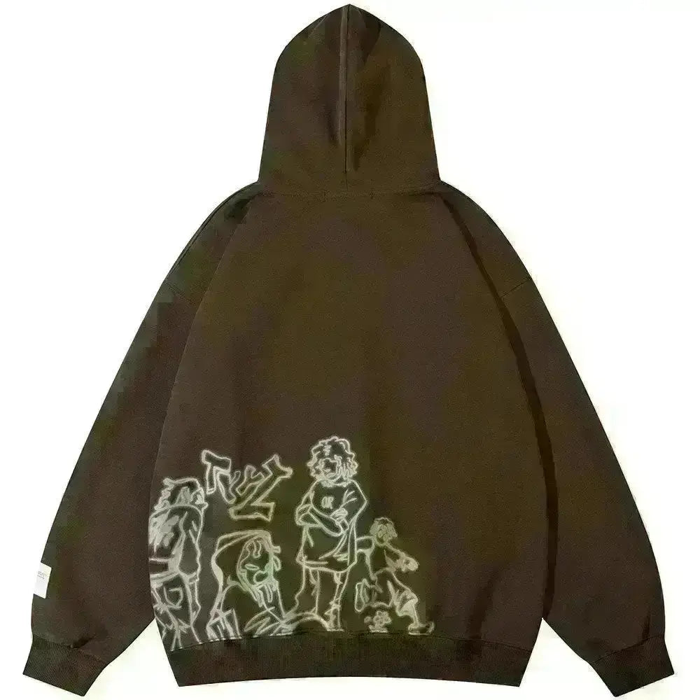 "Inferno Serenade" Men Women Streetwear Graphic Hoodie Ver.1 Daulet Apparel