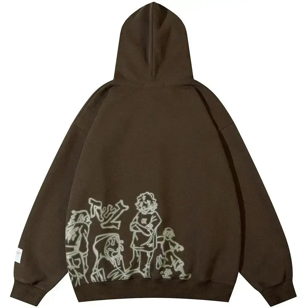 "RogueRhythm Nexus" Men Women Streetwear Graphic Hoodie Ver.1 Daulet Apparel