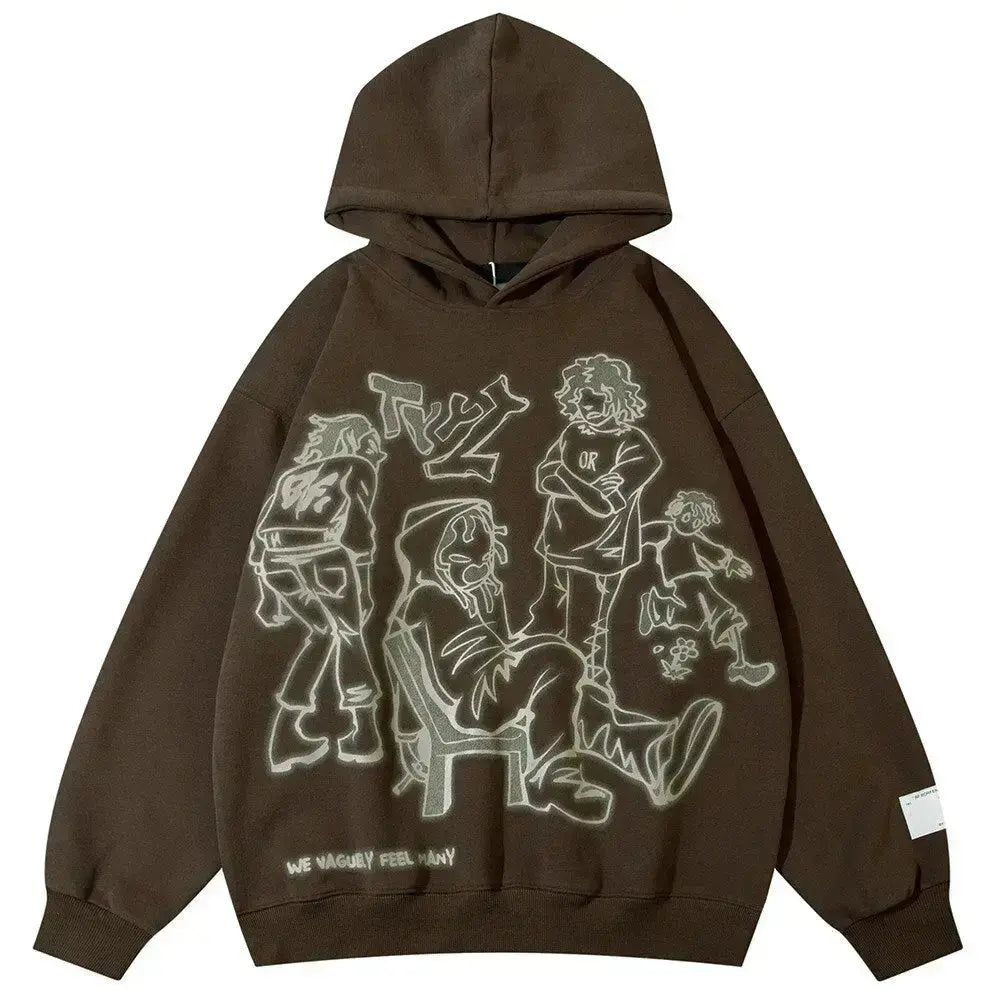 "RogueRhythm Nexus" Men Women Streetwear Graphic Hoodie Ver.1 Daulet Apparel