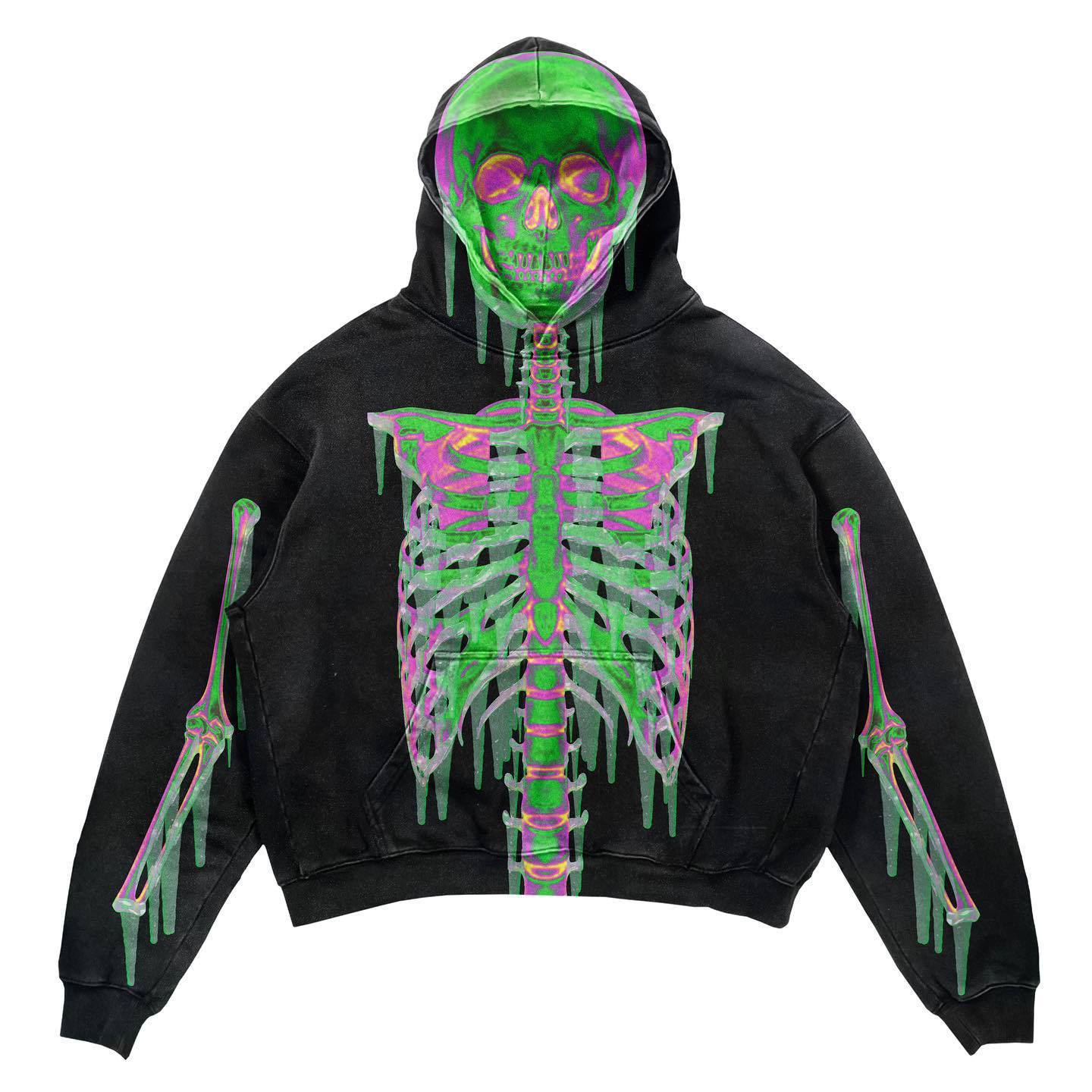 Green skeleton online hoodie