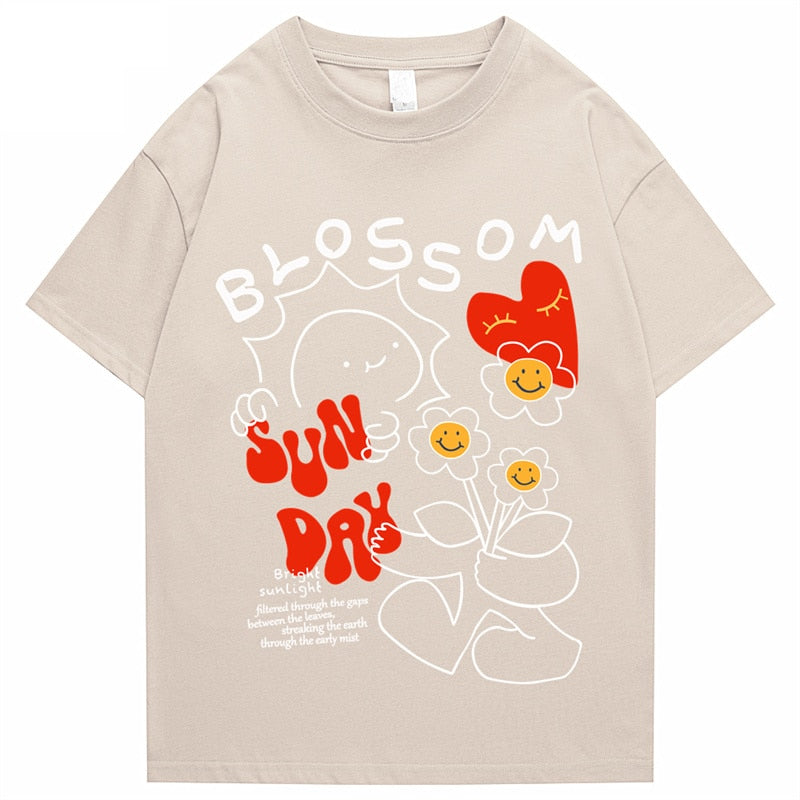 "Blossom" Men Women Streetwear Unisex Graphic T-Shirt Daulet Apparel