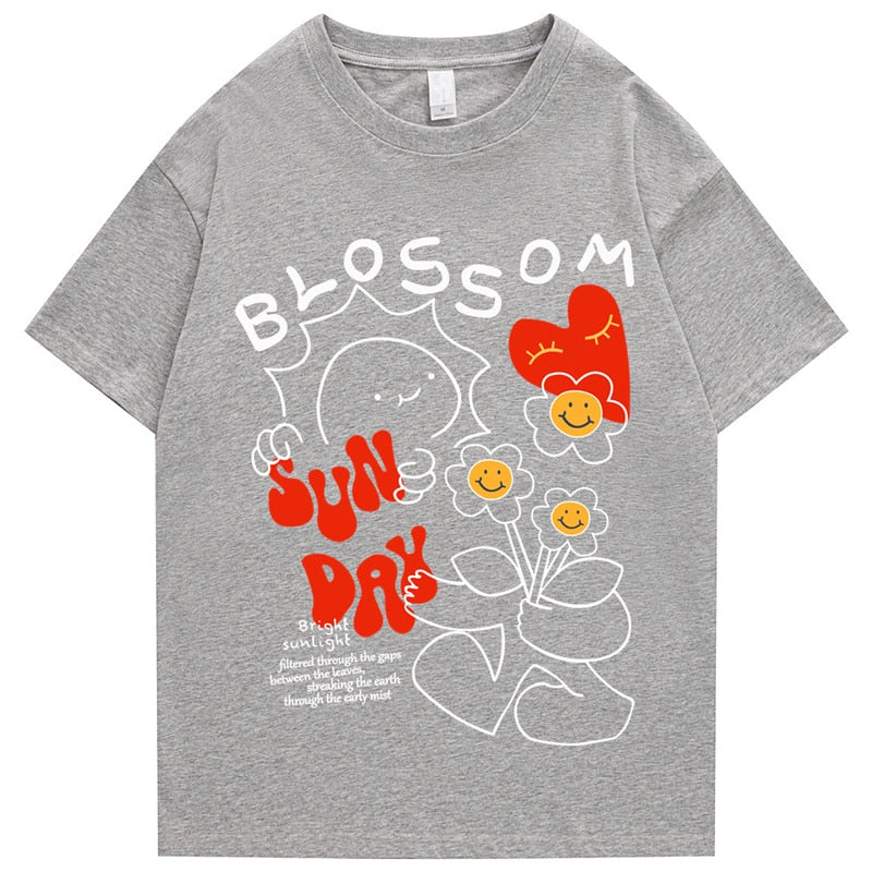 "Blossom" Men Women Streetwear Unisex Graphic T-Shirt Daulet Apparel