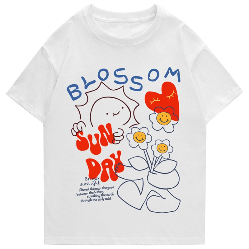 "Blossom" Men Women Streetwear Unisex Graphic T-Shirt Daulet Apparel