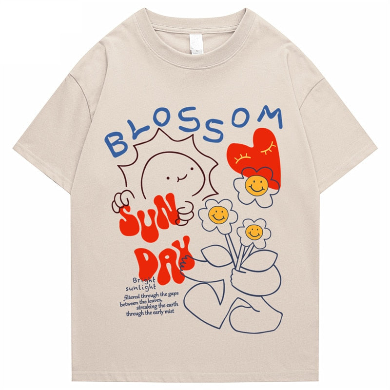 "Blossom" Men Women Streetwear Unisex Graphic T-Shirt Daulet Apparel