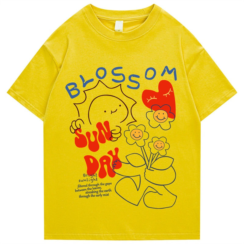 "Blossom" Men Women Streetwear Unisex Graphic T-Shirt Daulet Apparel