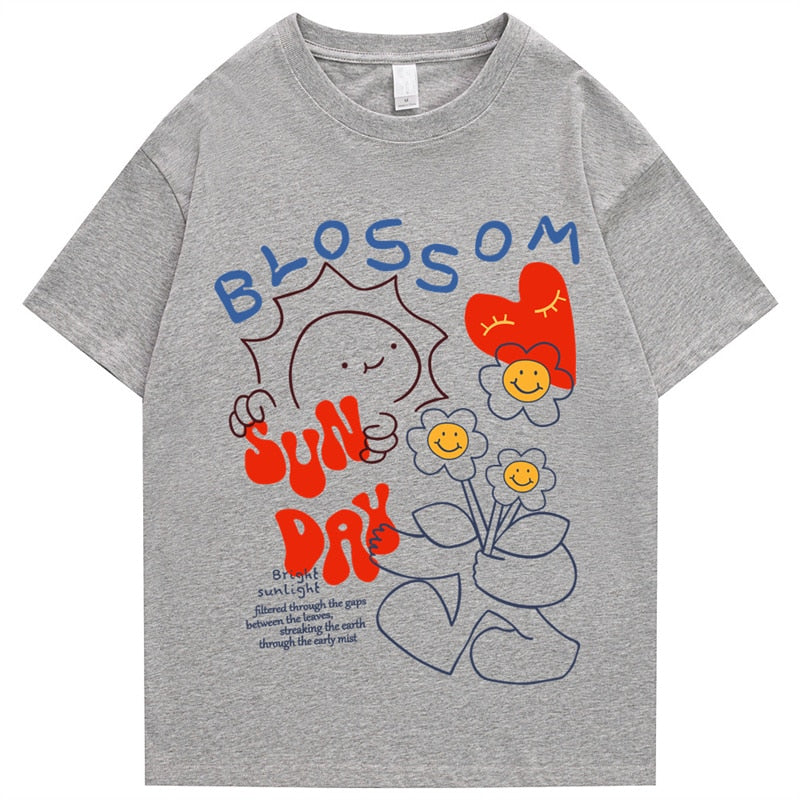 "Blossom" Men Women Streetwear Unisex Graphic T-Shirt Daulet Apparel