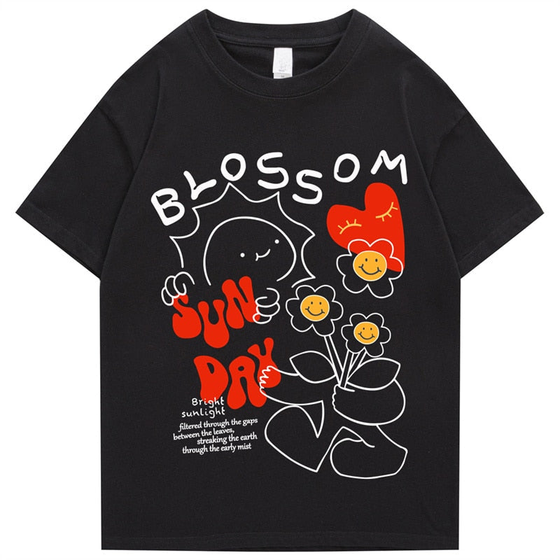 "Blossom" Men Women Streetwear Unisex Graphic T-Shirt Daulet Apparel