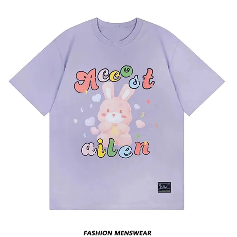 Girl Japanese Kawaii Clothing Tops Embroidery Rabbit Shirt Preppy