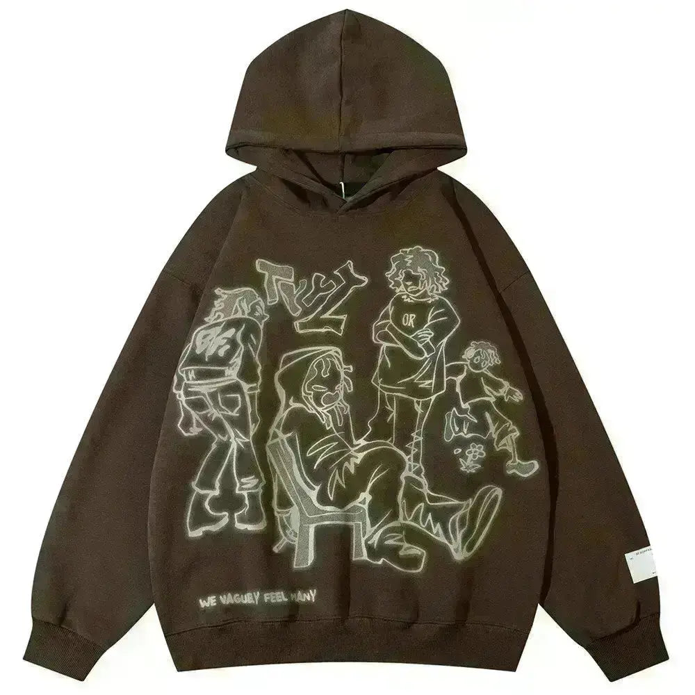 "Quantum Groove" Men Women Streetwear Graphic Hoodie Ver.1 Daulet Apparel