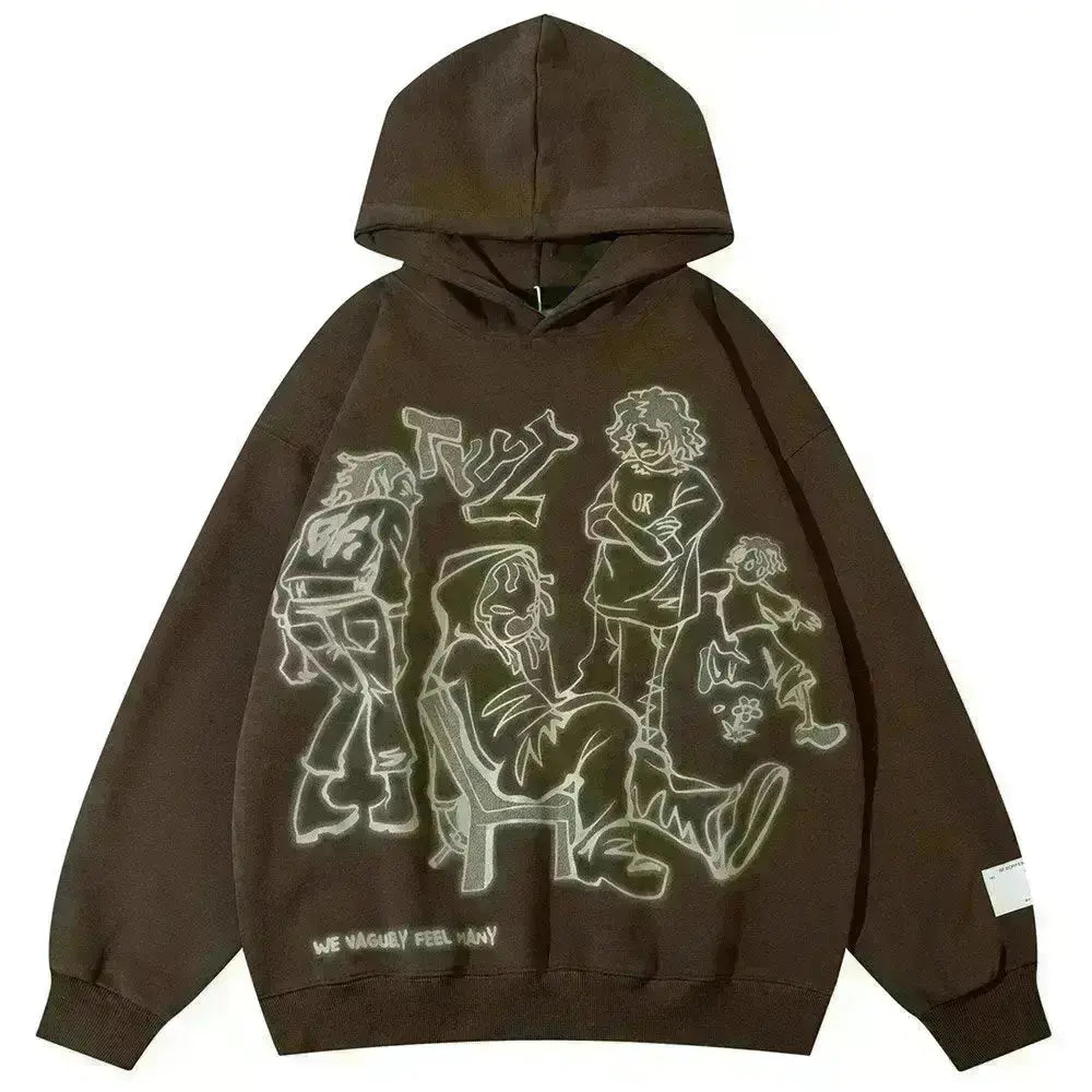 "Quantum Groove" Men Women Streetwear Graphic Hoodie Ver.1 Daulet Apparel