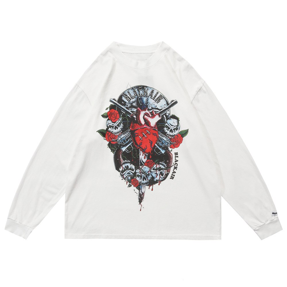 "Red Rose" Unisex Men Women Streetwear Graphic Sweatshirt Daulet Apparel