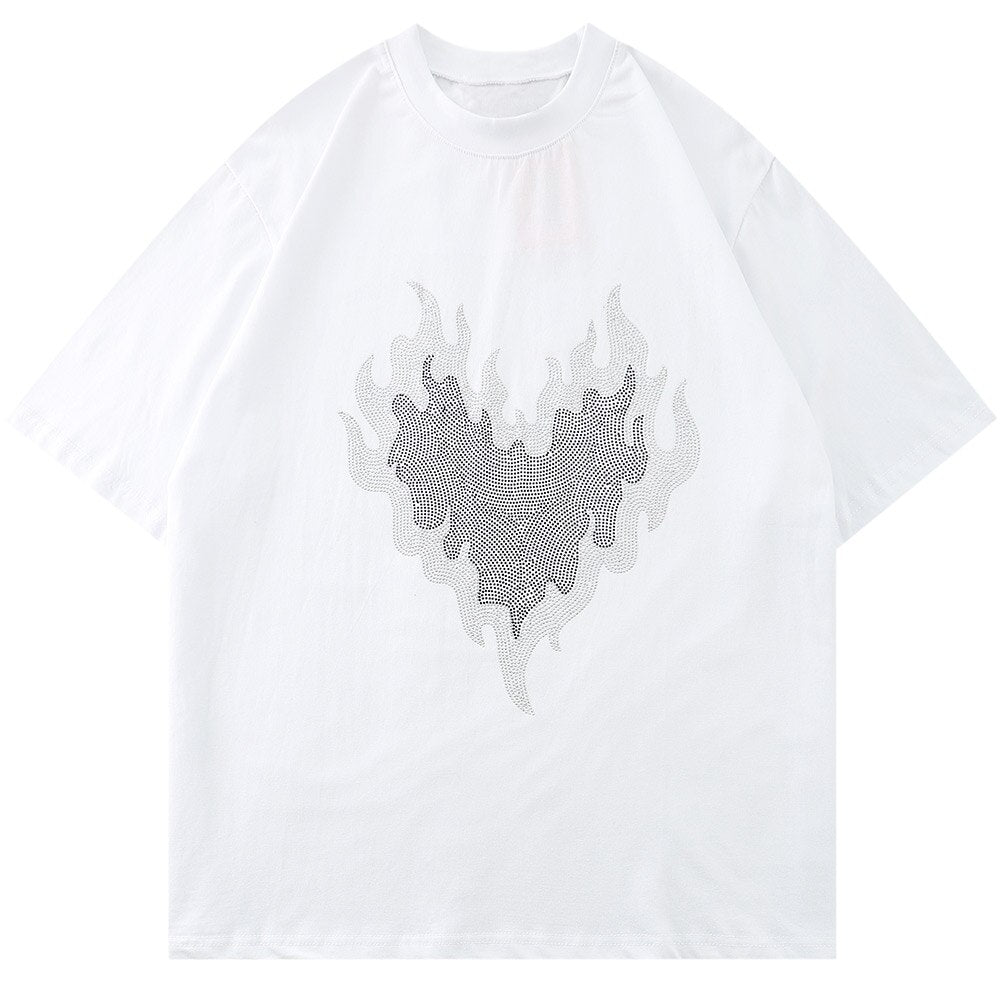 "Diamond Flame" Unisex Men Women Streetwear Graphic T-Shirt Daulet Apparel