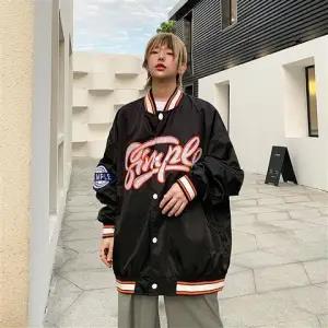 Hip Hop Boys Loose Baseball Jacket Joggers Outfit Girls Streetwear