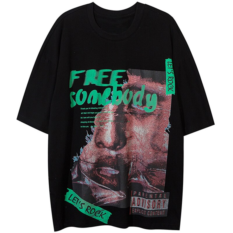 "Free Somebody" Unisex Men Women Streetwear Graphic T-Shirt Daulet Apparel