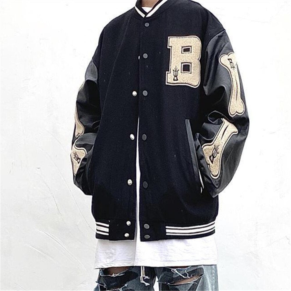 Fashion Women Varsity Jacket Korean Baseball Hip Hop Jacket Unisex  Windbreaker Vintage Bomber Jacket For Men