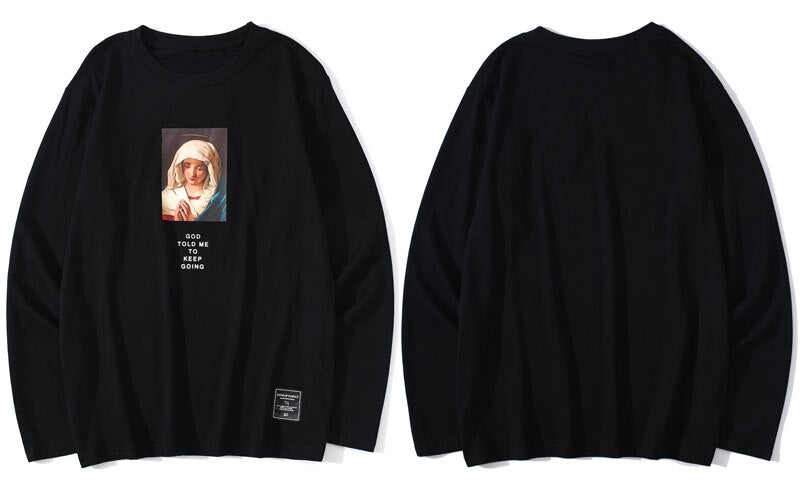 "Virgin Mary" Unisex Men Women Streetwear Graphic Sweatshirt Daulet Apparel