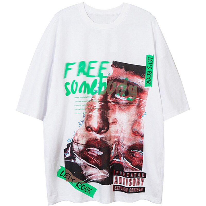 "Free Somebody" Unisex Men Women Streetwear Graphic T-Shirt Daulet Apparel