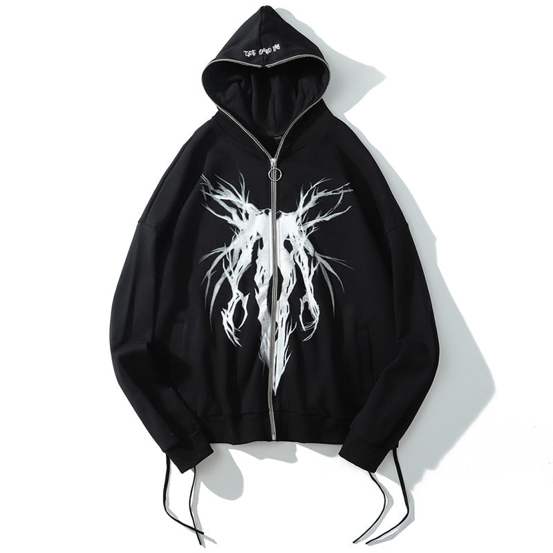 "White Ghost" Unisex Men Women Streetwear Graphic Hoodie Daulet Apparel