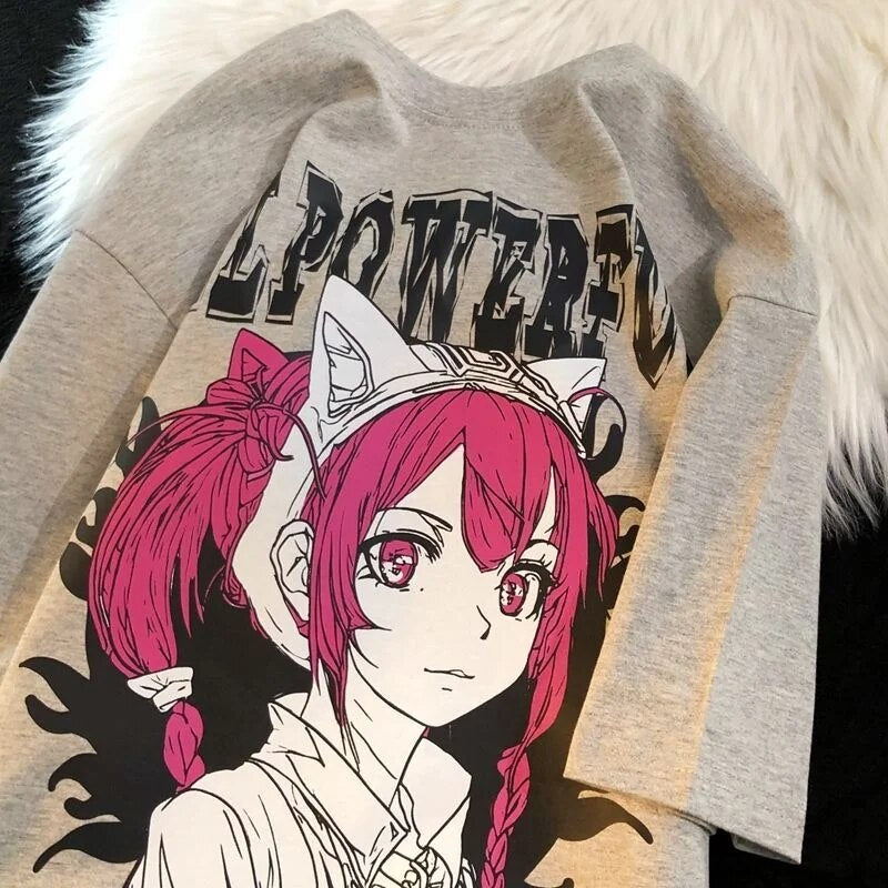 Kawaii Y2K Women Girl T-Shirt, Cute Chic Gothic Design Anime