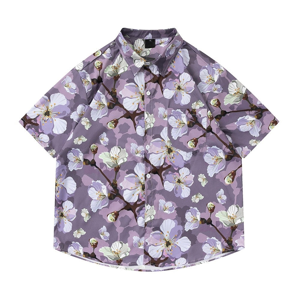 "Purple Leafs" Unisex Men Women Streetwear Graphic Shirt Daulet Apparel