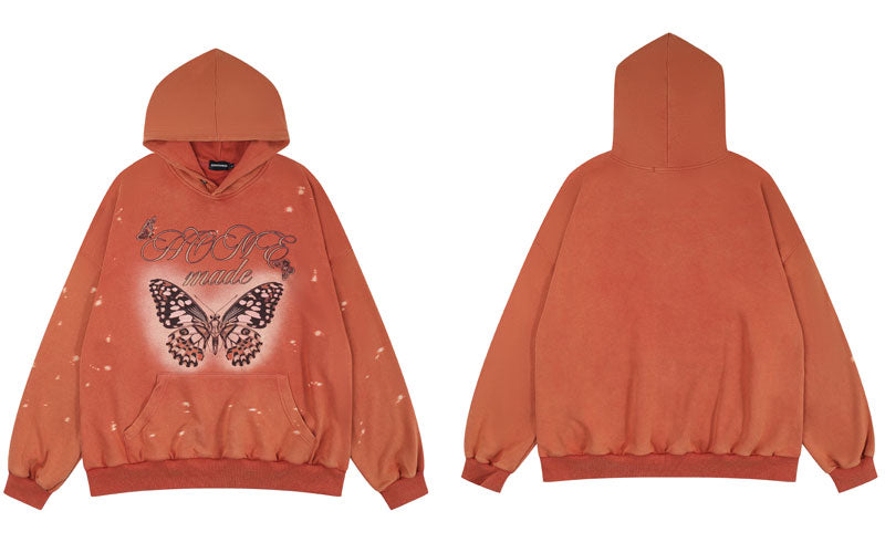 "Golden Butterfly" Unisex Men Women Streetwear Graphic Hoodie Daulet Apparel