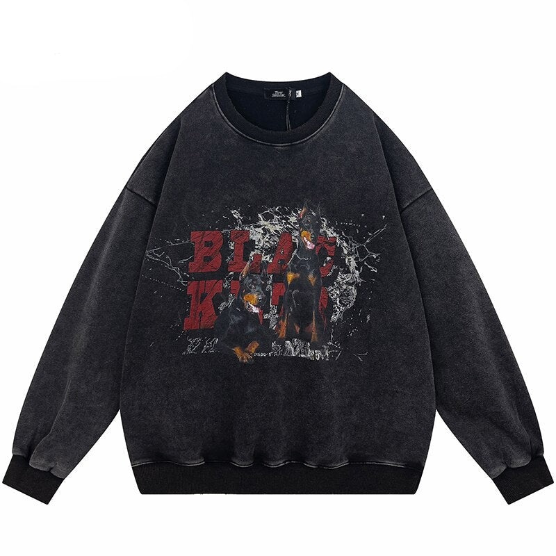 "Blood Hound" Unisex Men Women Streetwear Graphic Sweatshirt Daulet Apparel