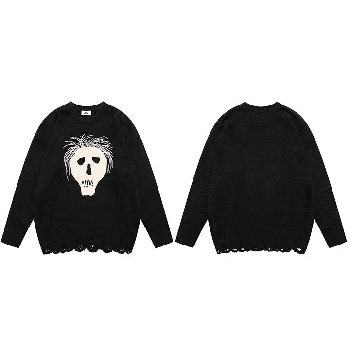 "Falling Hair" Unisex Men Women Streetwear Graphic Sweater Daulet Apparel