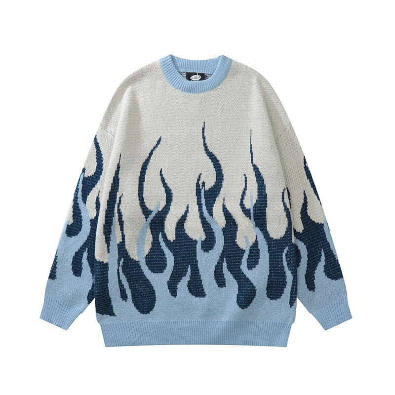 Blue hot sale flame sweater