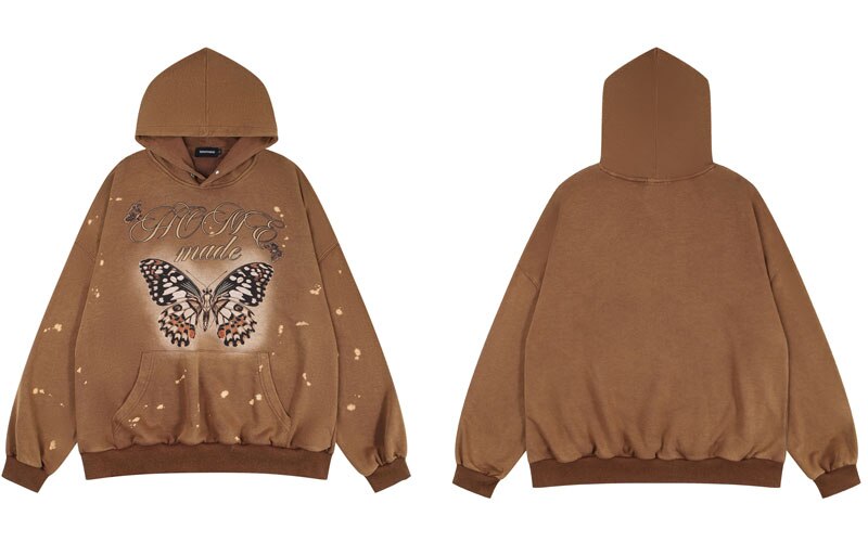 "Golden Butterfly" Unisex Men Women Streetwear Graphic Hoodie Daulet Apparel