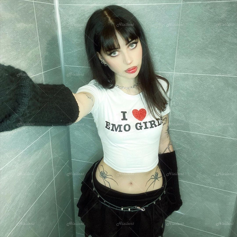 Emo Girl Gothic Summer Crop Top Streetwear T-Shirt