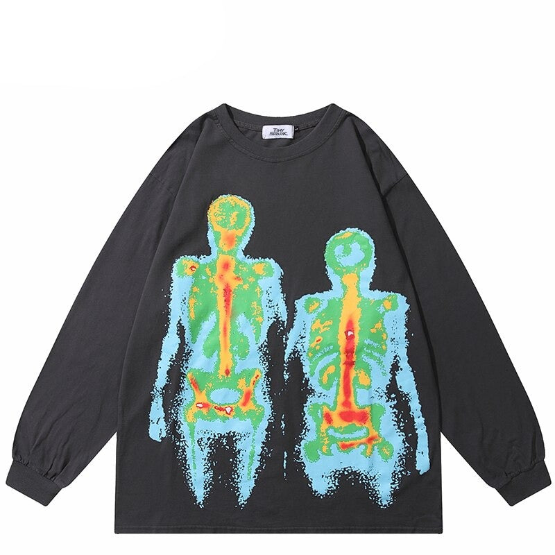 "Skeleton Twins" Unisex Men Women Streetwear Graphic Sweatshirt Daulet Apparel