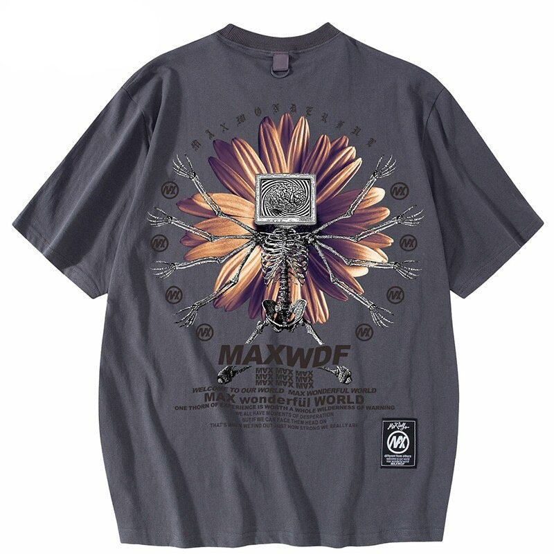 "Flower Tree" Unisex Men Women Streetwear Graphic T-Shirt Daulet Apparel