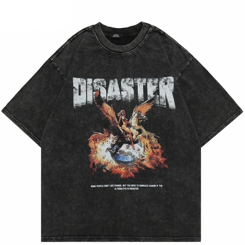 "Diaster" Unisex Men Women Streetwear Graphic T-Shirt Daulet Apparel