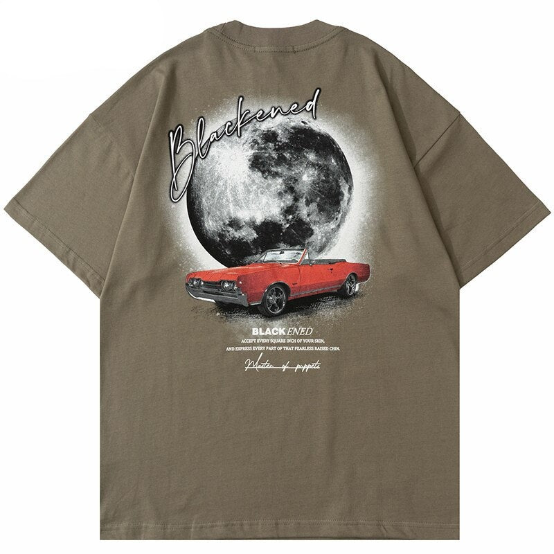 "Landed On Moon" Unisex Men Women Streetwear Graphic T-Shirt Daulet Apparel