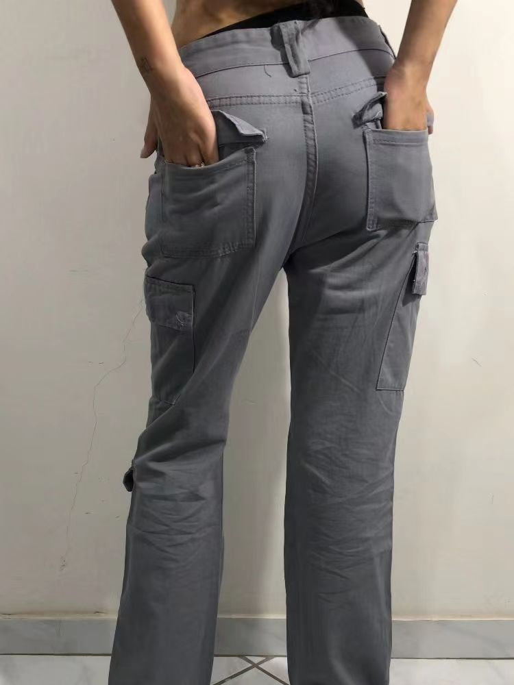 Grey Cargo Pants for Women