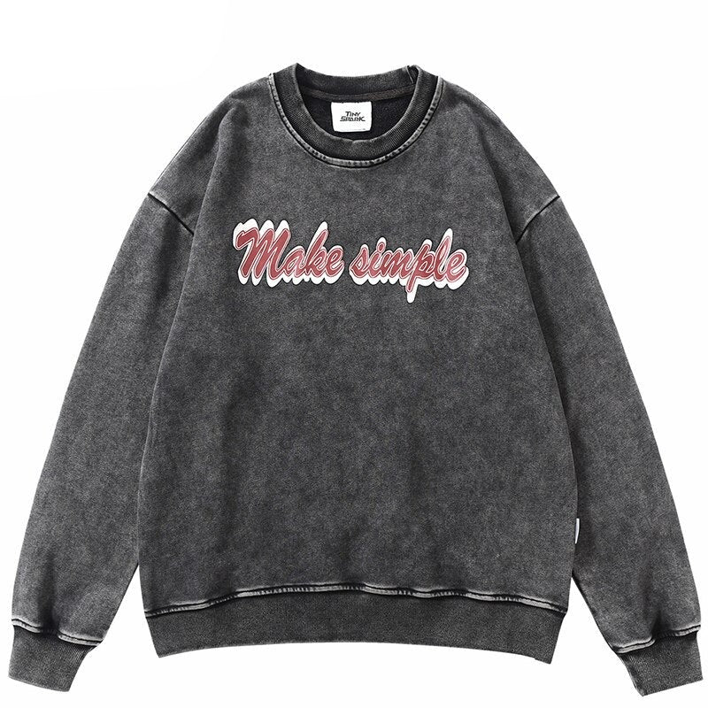 "Make It Simple" Unisex Men Women Streetwear Graphic Sweatshirt Daulet Apparel