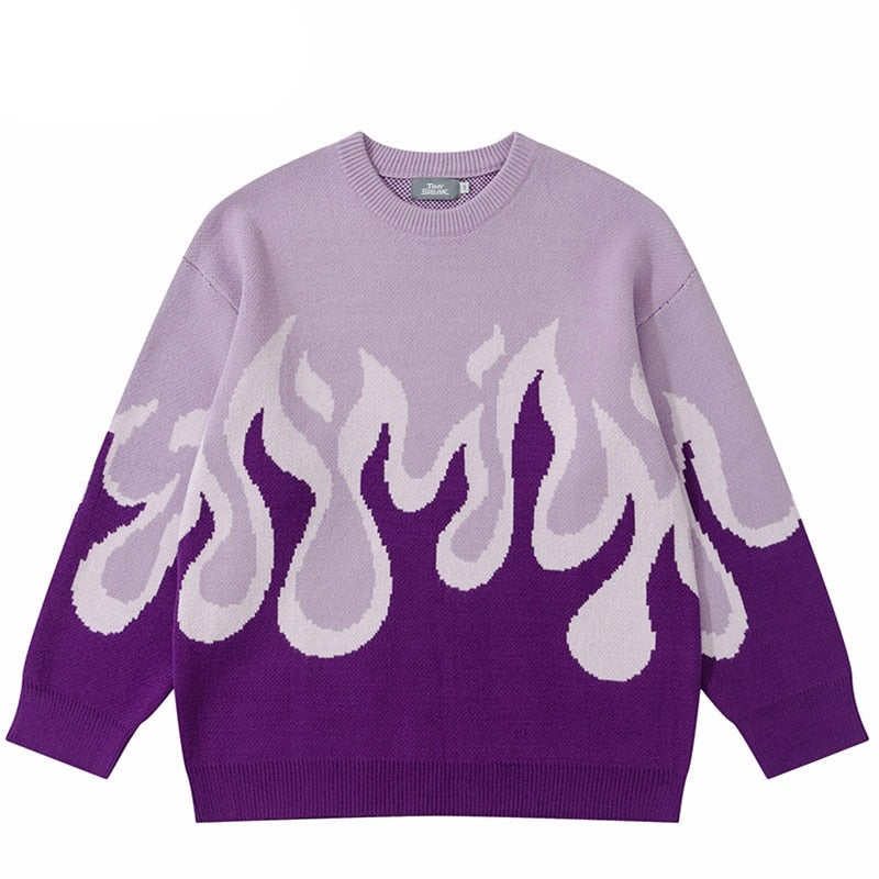 "Water & Fire" Unisex Men Women Streetwear Graphic Sweater Daulet Apparel