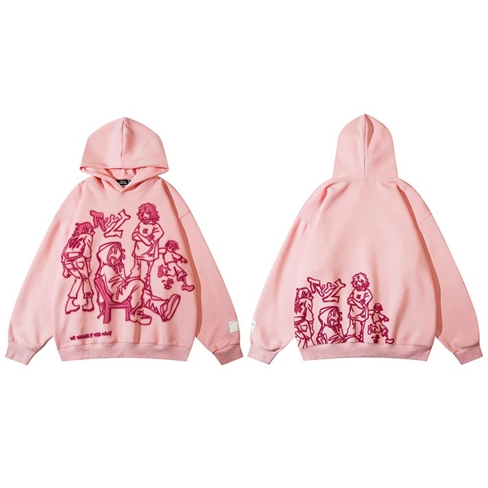 Pink 2025 streetwear hoodie