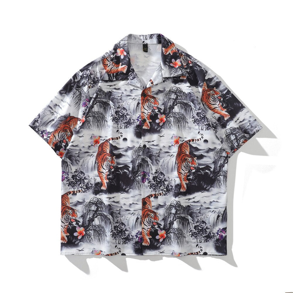 "Mountain Waves" Unisex Men Women Streetwear Graphic Shirt Daulet Apparel