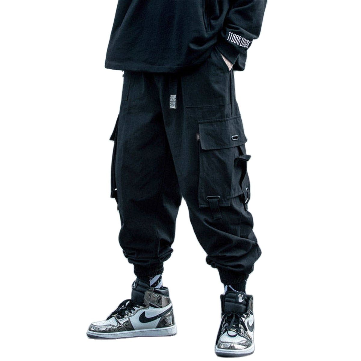 Hip Hop Streetwear Sweatpants Men Joggers Cotton Sweat Pants Baggy Track  Trousers Black : : Clothing, Shoes & Accessories