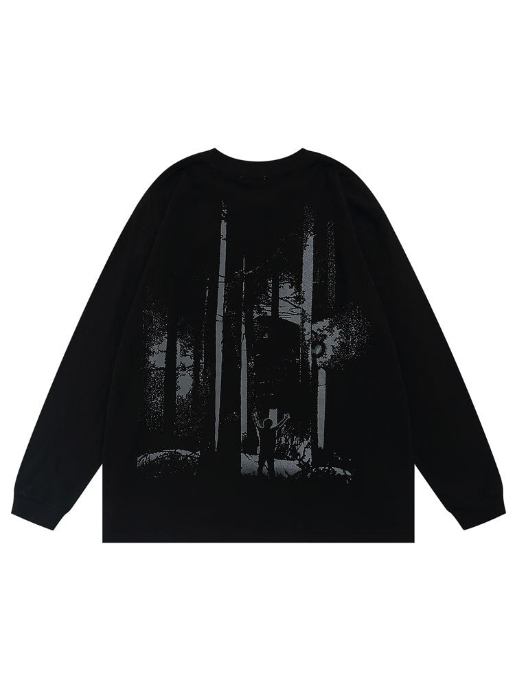 "Lost In Woods" Unisex Men Women Streetwear Graphic Sweater Daulet Apparel