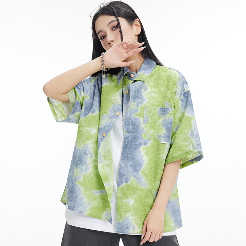 "Green Beach" Unisex Men Women Streetwear Graphic Shirt Daulet Apparel