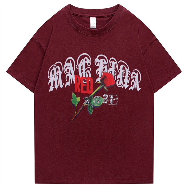 "Rose” Men Women Streetwear Unisex Graphic T-Shirt Daulet Apparel