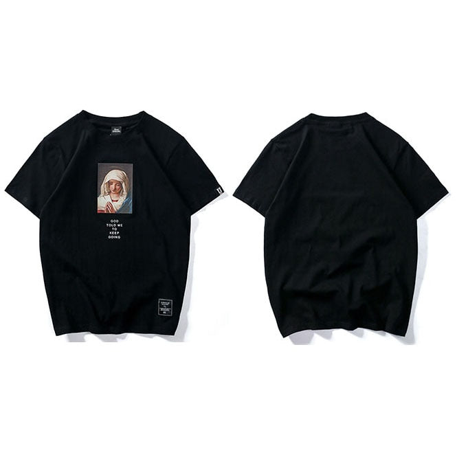 "Virgin Mary" Unisex Men Women Streetwear Graphic T-Shirt Daulet Apparel