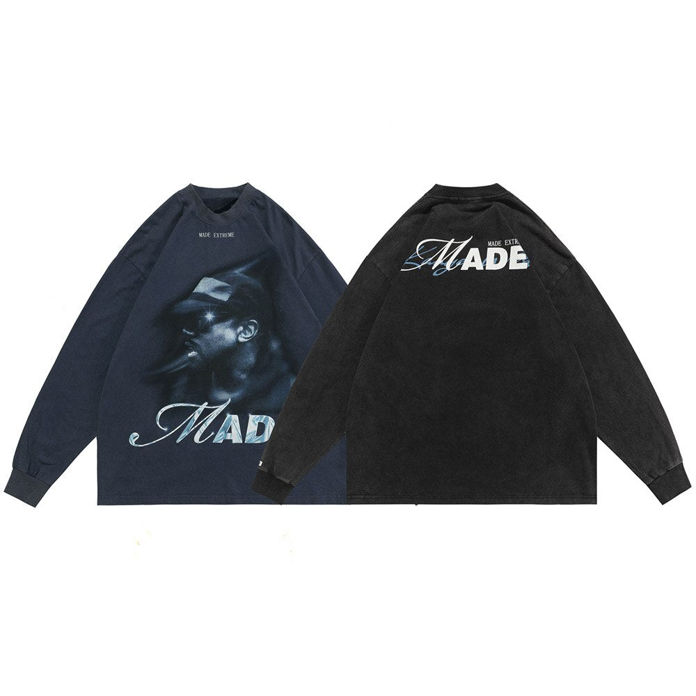 "Made" Unisex Men Women Streetwear Graphic Sweatshirt Daulet Apparel