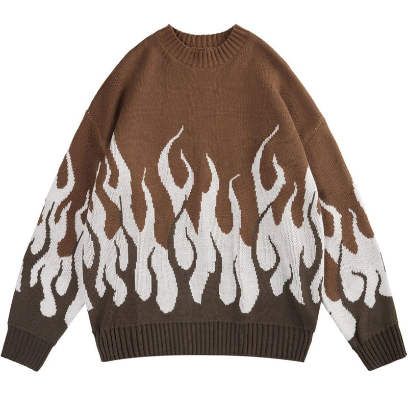 "Darken Flames" Unisex Men Women Streetwear Graphic Sweater Daulet Apparel