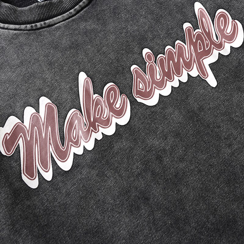 "Make It Simple" Unisex Men Women Streetwear Graphic Sweatshirt Daulet Apparel